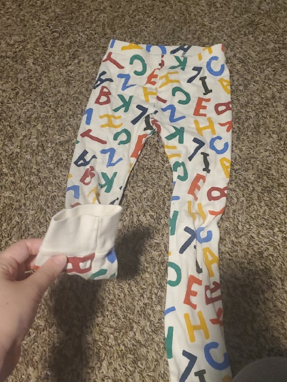 Old Navy Colorful Alphabet Kids Pajama Set - White Base - Picture 5 of 6